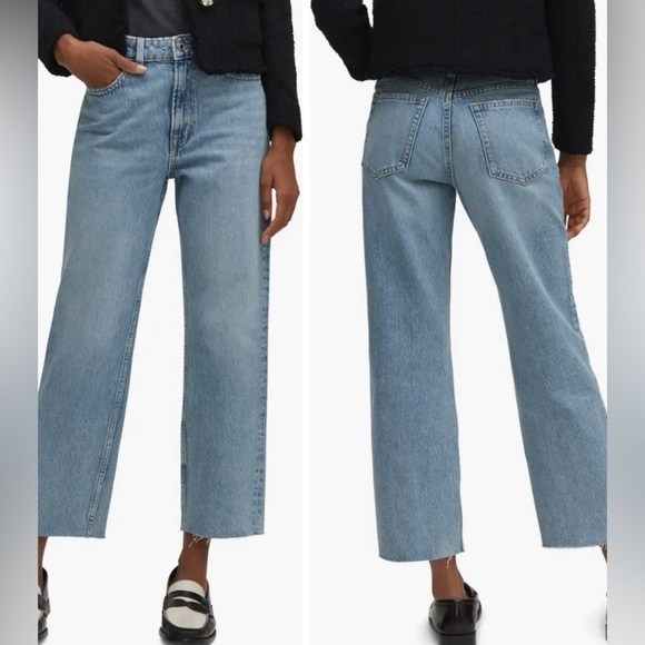 VERVET BY FLYING MONKEY Denim - NWT Vervet By Flying Monkey Cropped Straight Leg Jeans With Raw Hem Size 31